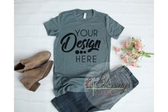Bella Canvas Mockup 6004 Women TShirt Mockup Heather Slate Product Image 1