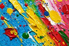 Vibrant paint splashes on canvas Product Image 1