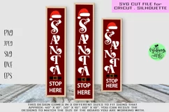 Santa stop here svg, christmas porch sign svg, Christmas svg Product Image 1
