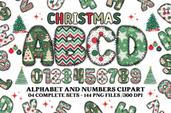Christmas Alphabet png clipart, christmas letters doodle Product Image 1