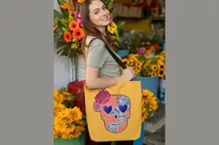 Sugar Skull Heart Floral SVG & Sublimation Files Product Image 2