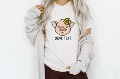 Pig face svg Pig svg Baby farm animals svg Sunflower svg Product Image 3