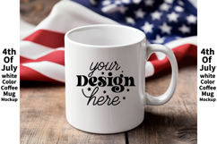 4th of July white 11oz blank coffee mug mockup Product Image 1