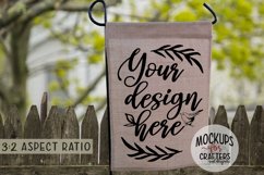MOCK-UP - Straight Top Burlap Flag 12x18, Product Image 1