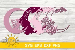 3D Layered Fairy Mandala SVG | Fairy and the Moon SVG Product Image 4