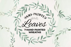 Leaves Wreaths 7 Watercolor Greenery Foliage Hand Painted Product Image 1