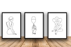 Set of Three Abstract Face Digital Print Frame not included Product Image 1