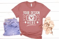 Bella Canvas 3001 Heather Mauve Mockup, Unisex Tshirt Mockup Product Image 1