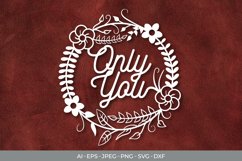 Floral Only You Papercut SVG Product Image 1