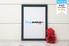 Vertical Black Frame Mockup | Valentine's Day | JPG and PSD Product Image 1