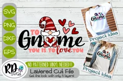 To Gnome You Valentines Gnome - A Layered Cricut SVG Product Image 1