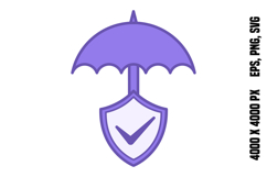 Colored Umbrella Icon Product Image 1