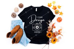 Bella Canvas 3001 Mockup Black T-shirt Mockup Fall Product Image 1