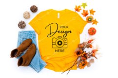 Bella Canvas 3001 Mockup Gold T-shirt Mockup Fall Product Image 1