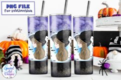 Halloween witch |20 oz Skinny glass Sublimation Design Product Image 2