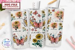 Flowers and Butterflies | 20 oz Straight glass Sublimation Product Image 1