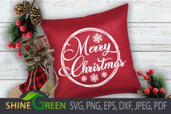 Christmas Ornament SVG - Round Sign with Snowflake Product Image 6