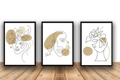 Set of Three Abstract Face Digital Print Frame not included Product Image 1