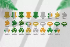 Glitter St.Patrick's Day clip art in colors of Ireland flag Product Image 2
