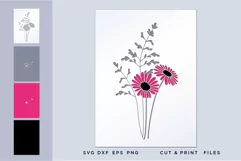 Flower svg, Cut file, Flower svg, Layered SVG, Floral tattoo Product Image 2