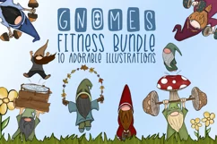 Fitness Gnome Bundle|Gnome Clipart|Fitness Illustrations|PNG Product Image 1