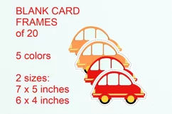 Blank Card Frames plus Cars Clipart Set of 28 PNG files Product Image 7