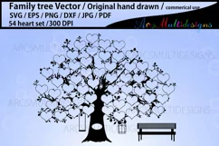 Family tree / 54 hearts family tree SVG Product Image 1