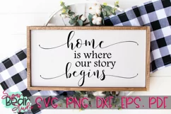 Home Is Where Our Story Begins | A Family Quote SVG Product Image 1