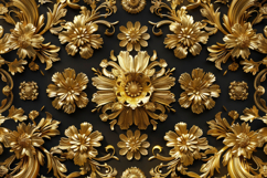 Gold Floral Ornaments Background Wallpaper Product Image 1