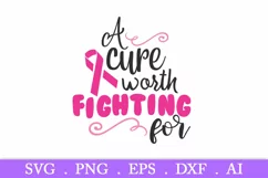 SALE! A cure worth fighting for svg, breast cancer svg Product Image 2