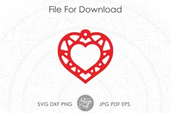 Heart earring SVG | laser cut files | Geometric earrings Product Image 2