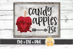 Candy Apples 25 Cents - Fall Sign SVG PNG DXF Cut Files Product Image 1