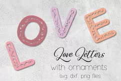 Love Letters with Flourish for Valentine's Day SVG files Product Image 1