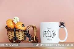 Halloween white coffee mug mockup