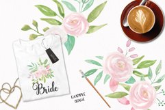 Watercolor Union Clipart Bouquets Flowers White Pink Summer Florals  Product Image 3