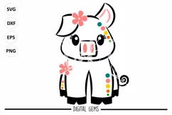 Girl Pig SVG / DXF / EPS / PNG files Product Image 1