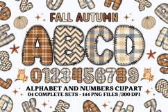 Fall Autumn Alphabet png clipart, fall autumn letters doodle Product Image 1