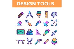 Design Tools Vector Color Line Icons Set Product Image 1