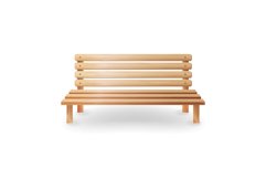 Wooden Bench Realistic Vector Illustration. Smooth Wooden Product Image 1