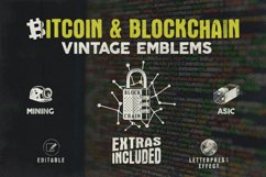 Bitcoin &amp; Blockchain Vintage Emblems / SVG / EPS Files Product Image 1