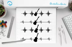 Heartbeat Electric & Acoustic Guitar SVG files for Silhouette Cameo and Cricut. Product Image 4