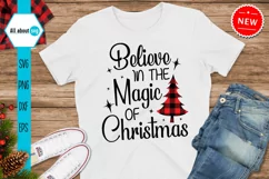 Believe In The Magic Of Christmas Svg, Buffalo Plaid Svg Product Image 1
