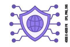 Colored Network Security Icon Product Image 1