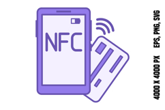 Colored Near Field Communication Icon Product Image 1
