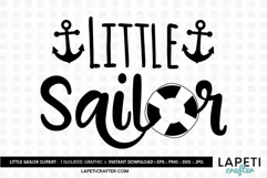 Little sailor quote svg, baby nautical lettering quote Product Image 1