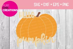 Fall SVG|Hello Pumpkin|Fall Quote SVG|SVG DXF PNG EPS Product Image 1