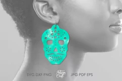 Sugar Skull Jewelry, Earring SVG, Cut file, Day of Dead Product Image 3