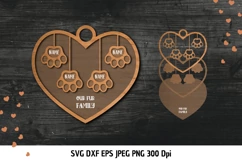 Pet Paws SVG| Heart frame SVG| Our Fur Family| Paw SVG Product Image 1