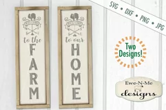 Welcome Vertical Porch Sign Cut File Farm Home SVG DXF Files Product Image 1