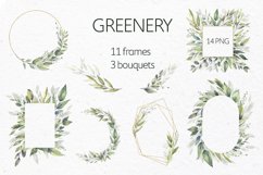 Watercolor Greenery Wreath Clipart. Product Image 1